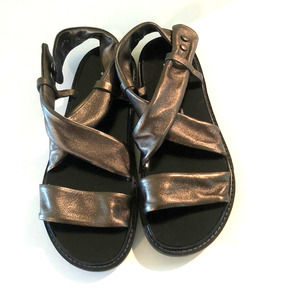 Kalliste Cross Strap Sandal Gunmetal New 7.5
